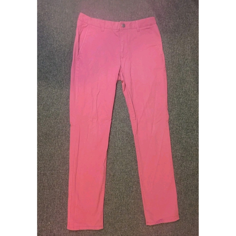 Bonobos Performance Chino Golf Pants Mens Size 31x34 Flat Front Slim Coral Pink